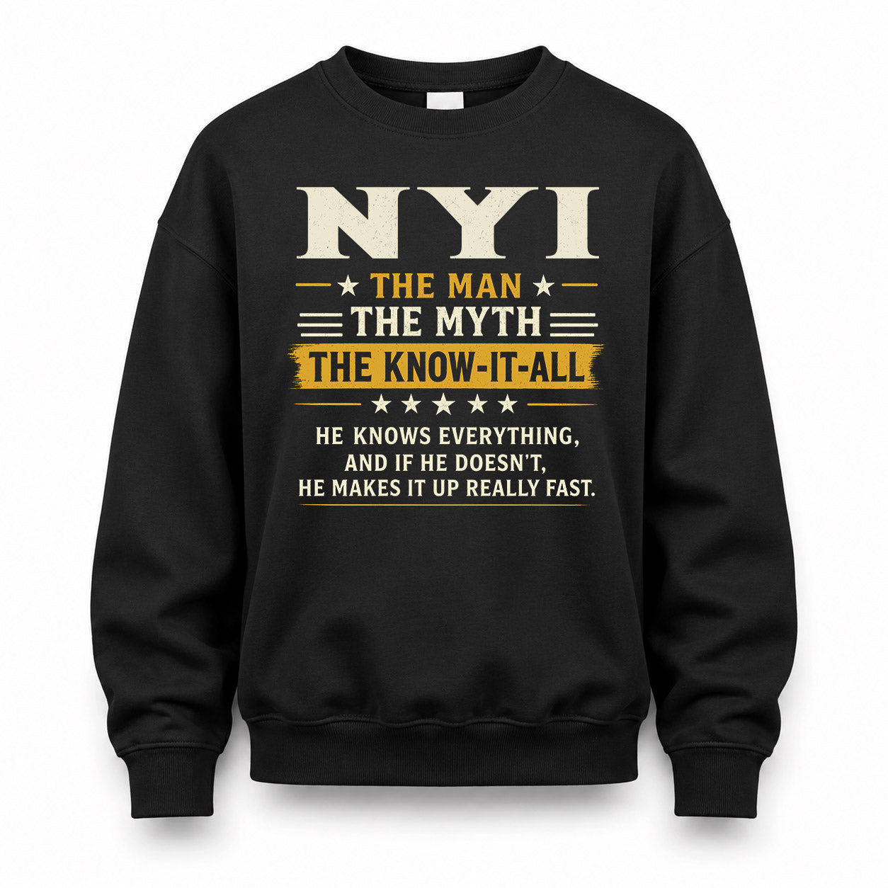 NYI TM90-K04-125 - NAME Legendary Know-It-All Personalized Funny Shirt
