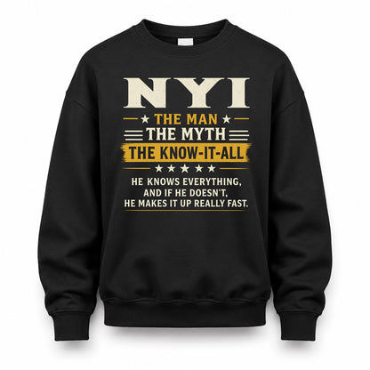NYI TM90-K04-125 - NAME Legendary Know-It-All Personalized Funny Shirt
