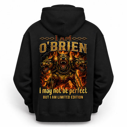O-BRIEN MP88-F2-168–Personalized Bold Quote Apparel “I Am NAME I May Not Be Perfect But I Am Limited Edition