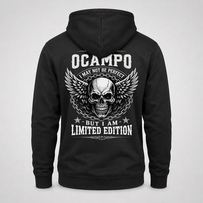 OCAMPO P01-K24-229 – Personalized Skull Graphic Apparel “I Am NAME I May Not Be Perfect But I Am Limited Edition”