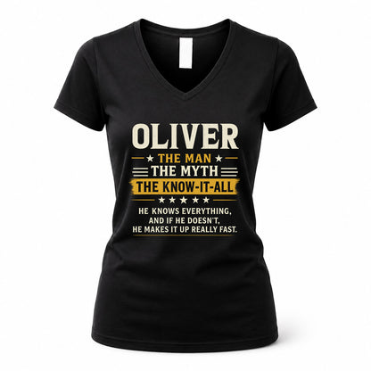 OLIVER TM90-K04-125 - NAME Legendary Know-It-All Personalized Funny Shirt