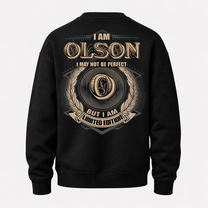 OLSON PH55-T25-Personalized Name Quote Apparel “I Am NAME May Not Be Perfect But I Am Limited Edition”