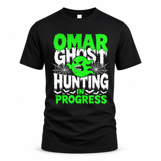 OMAR HW22-K06-109 - NAME Ghost Hunting In Progress Personalized Halloween Shirt
