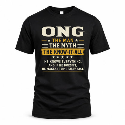 ONG TM90-K04-125 - NAME Legendary Know-It-All Personalized Funny Shirt