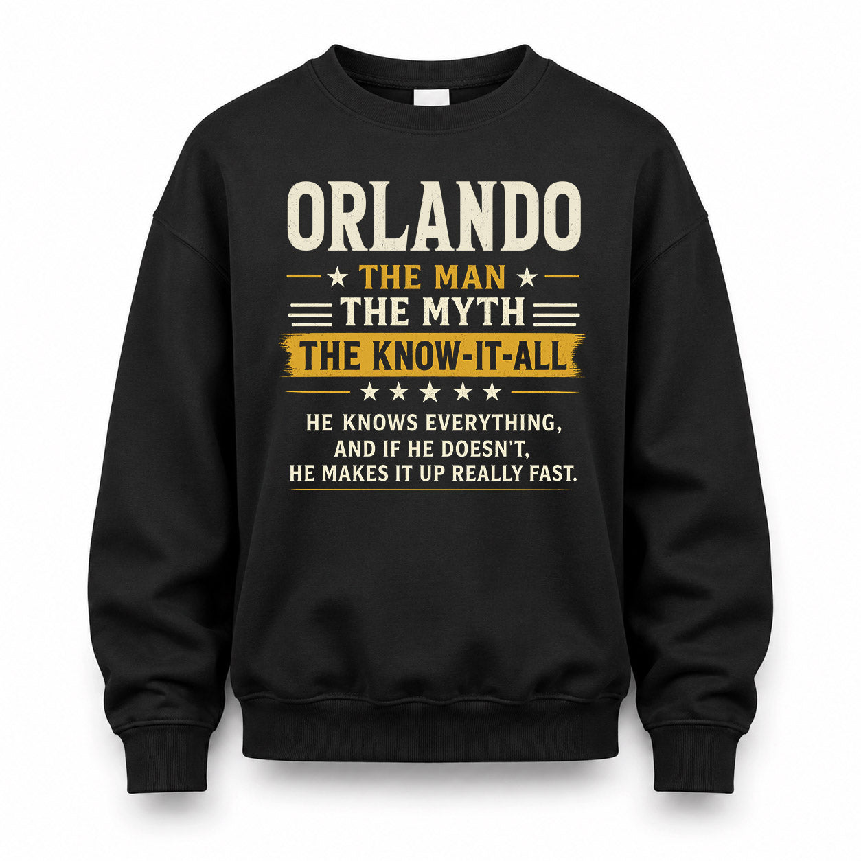 ORLANDO TM90-K04-125 - NAME Legendary Know-It-All Personalized Funny Shirt