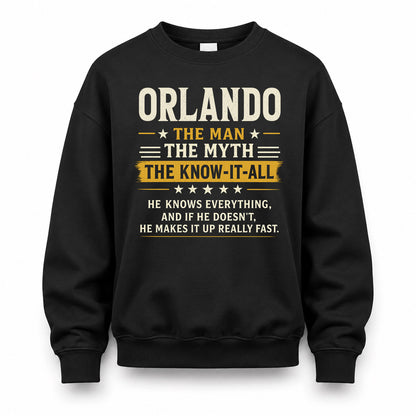 ORLANDO TM90-K04-125 - NAME Legendary Know-It-All Personalized Funny Shirt