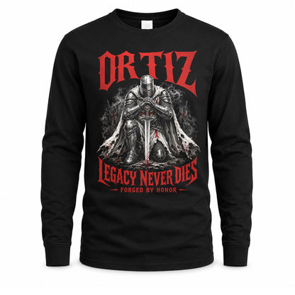 ORTIZ HS90-K04-109 - NAME Legacy Never Dies Forged By Honor Personalized Knight