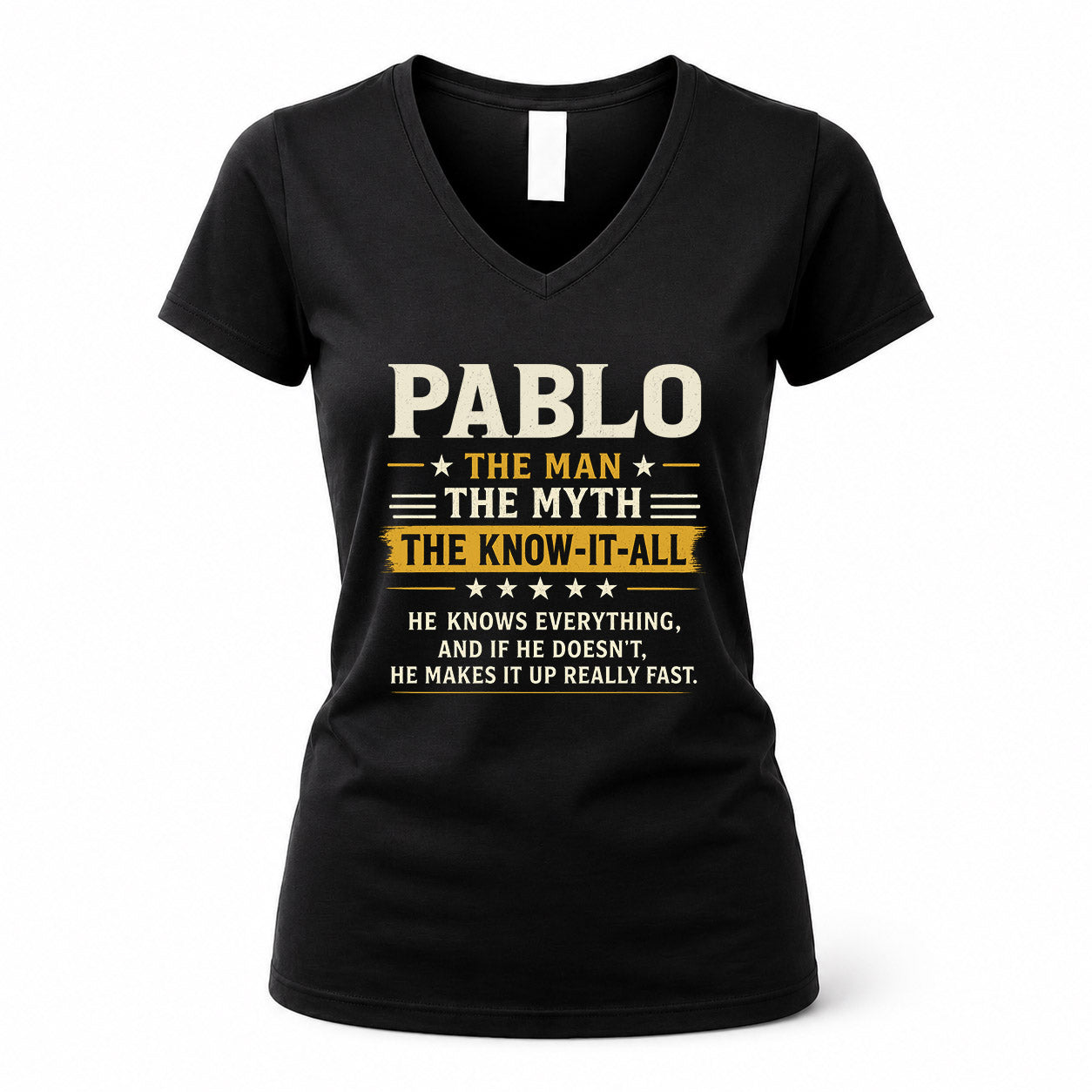 PABLO TM90-K04-125 - NAME Legendary Know-It-All Personalized Funny Shirt