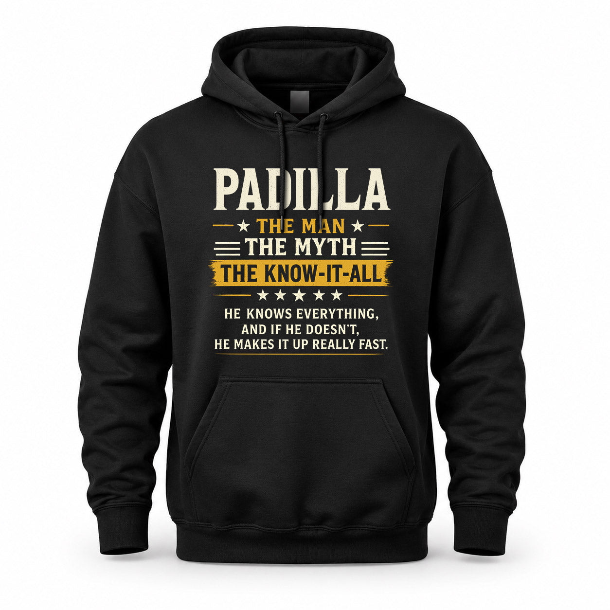 PADILLA TM90-K04-125 - NAME Legendary Know-It-All Personalized Funny Shirt