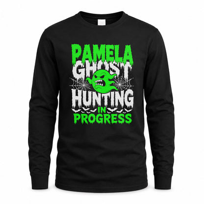 PAMELA HW22-K06-109 - NAME Ghost Hunting In Progress Personalized Halloween Shirt
