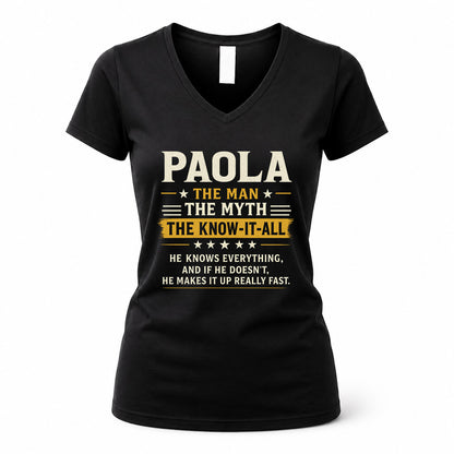 PAOLA TM90-K04-125 - NAME Legendary Know-It-All Personalized Funny Shirt