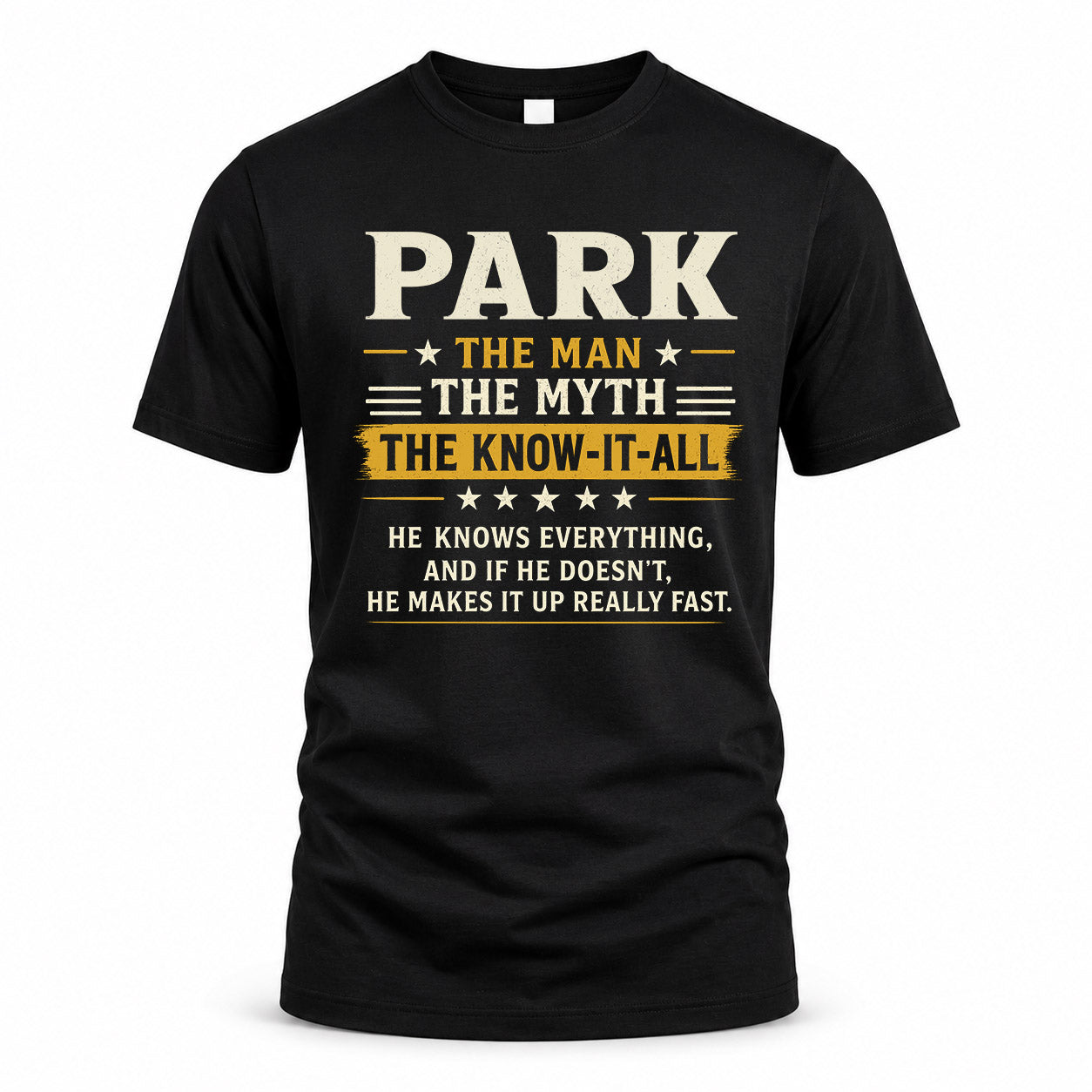 PARK TM90-K04-125 - NAME Legendary Know-It-All Personalized Funny Shirt