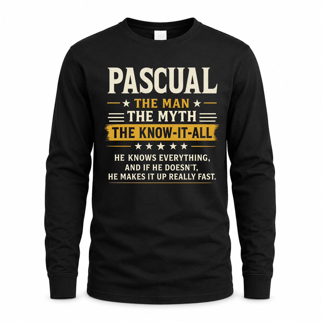 PASCUAL TM90-K04-125 - NAME Legendary Know-It-All Personalized Funny Shirt