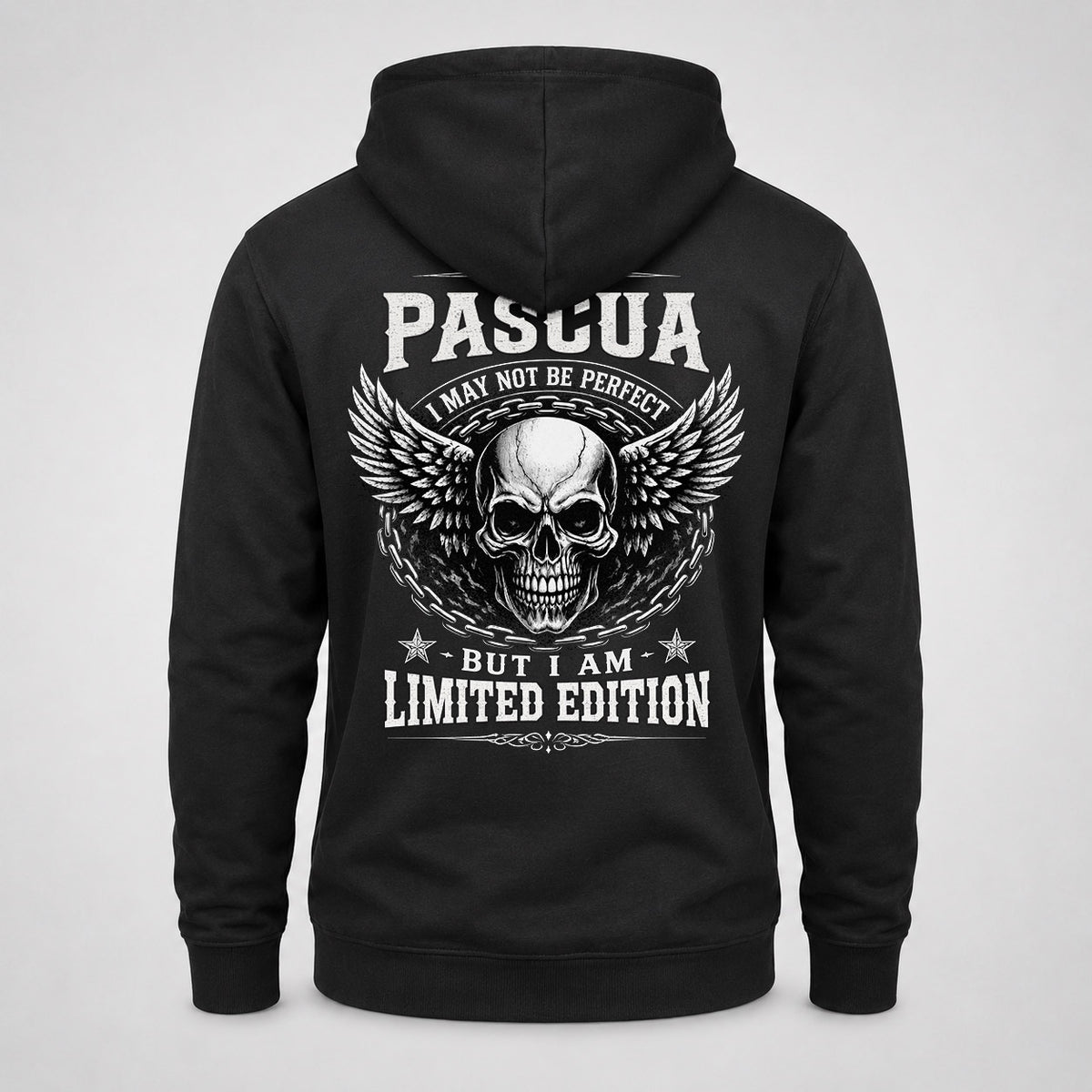 PASCUA P01-K24-229 – Personalized Skull Graphic Apparel “I Am NAME I May Not Be Perfect But I Am Limited Edition”