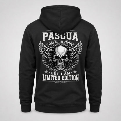 PASCUA P01-K24-229 – Personalized Skull Graphic Apparel “I Am NAME I May Not Be Perfect But I Am Limited Edition”