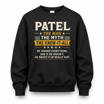 PATEL TM90-K04-125 - NAME Legendary Know-It-All Personalized Funny Shirt