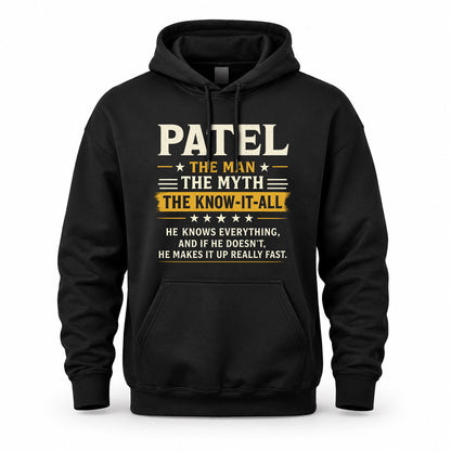 PATEL TM90-K04-125 - NAME Legendary Know-It-All Personalized Funny Shirt
