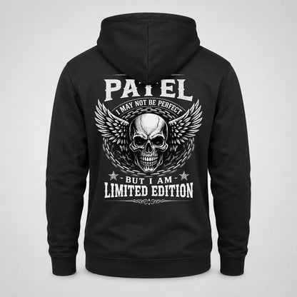 PATEL P01-K24-229 – Personalized Skull Graphic Apparel “I Am NAME I May Not Be Perfect But I Am Limited Edition”