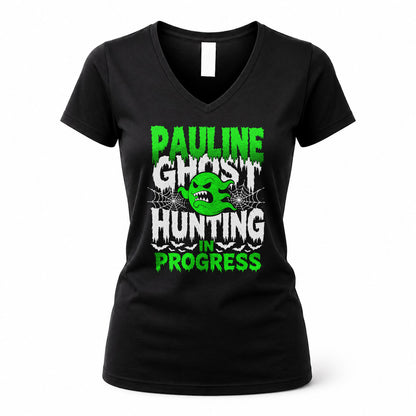 PAULINE HW22-K06-109 - NAME Ghost Hunting In Progress Personalized Halloween Shirt