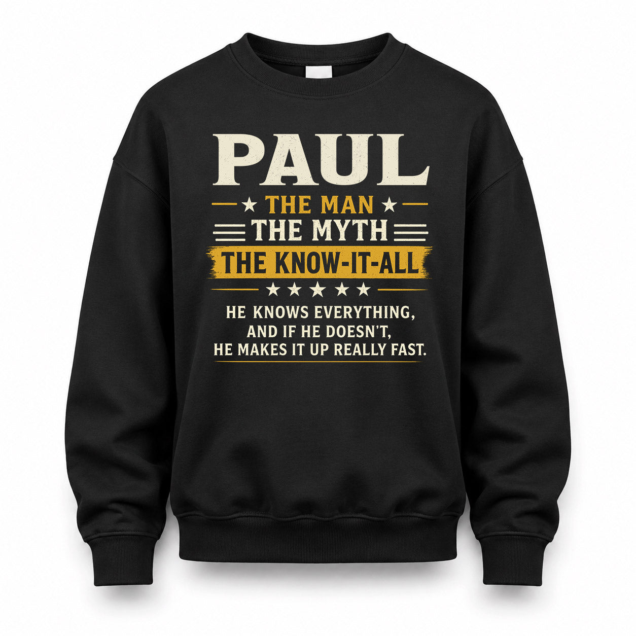 PAUL TM90-K04-125 - NAME Legendary Know-It-All Personalized Funny Shirt