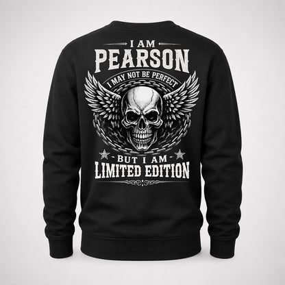 PEARSON P01-K24-229 – Personalized Skull Graphic Apparel “I Am NAME I May Not Be Perfect But I Am Limited Edition”