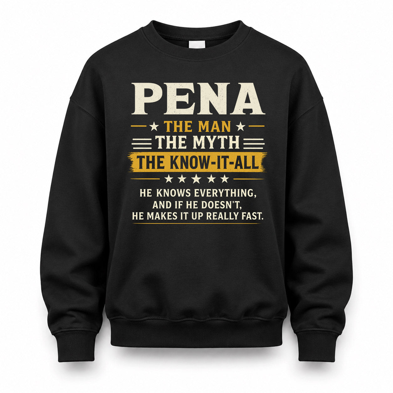 PENA TM90-K04-125 - NAME Legendary Know-It-All Personalized Funny Shirt