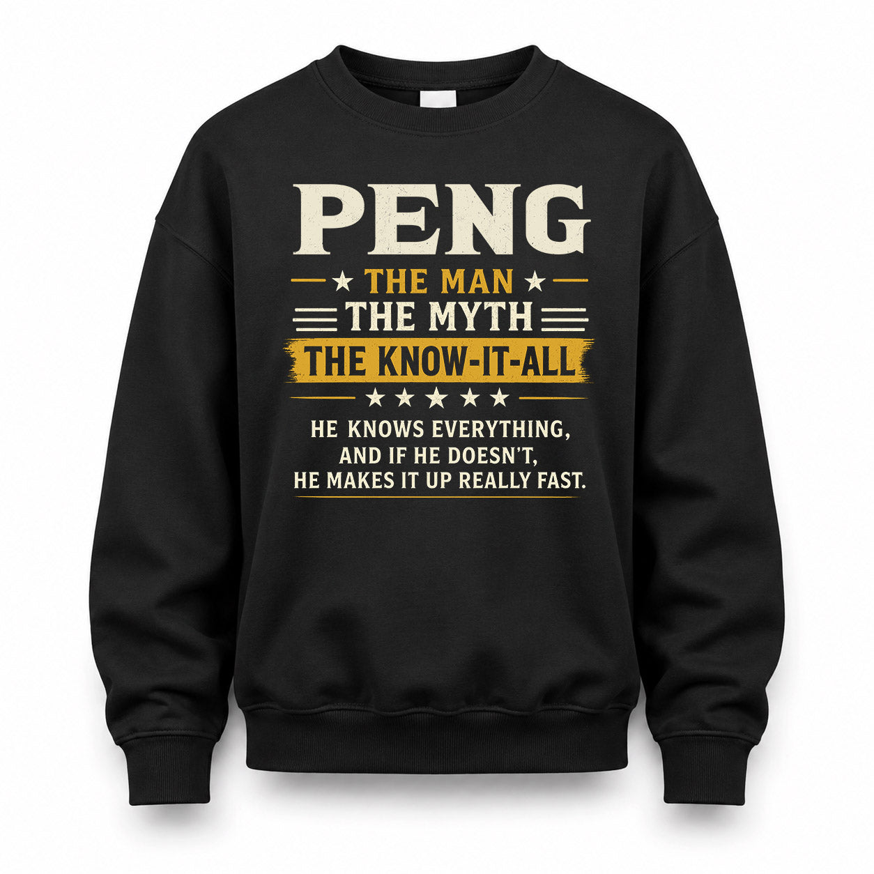 PENG TM90-K04-125 - NAME Legendary Know-It-All Personalized Funny Shirt