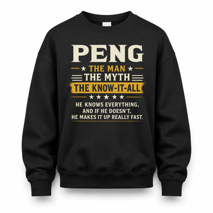 PENG TM90-K04-125 - NAME Legendary Know-It-All Personalized Funny Shirt