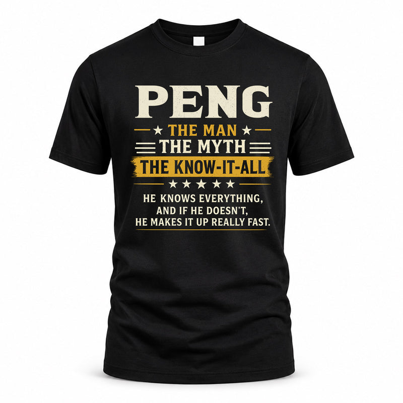 PENG TM90-K04-125 - NAME Legendary Know-It-All Personalized Funny Shirt