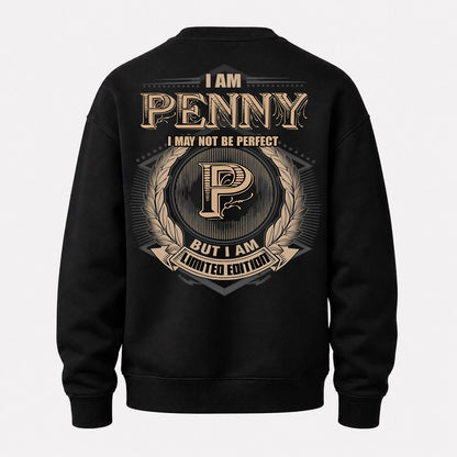 PENNY PH55-T25-Personalized Name Quote Apparel “I Am NAME May Not Be Perfect But I Am Limited Edition”