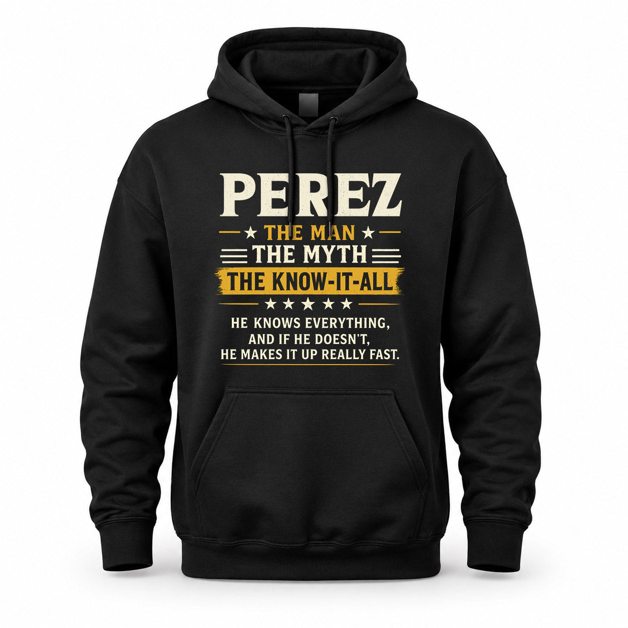 PEREZ TM90-K04-125 - NAME Legendary Know-It-All Personalized Funny Shirt