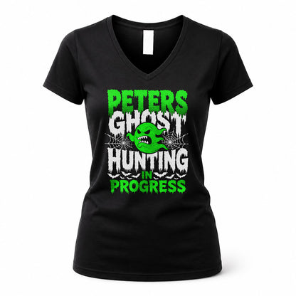 PETERS HW22-K06-109 - NAME Ghost Hunting In Progress Personalized Halloween Shirt