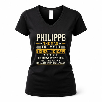 PHILIPPE TM90-K04-125 - NAME Legendary Know-It-All Personalized Funny Shirt