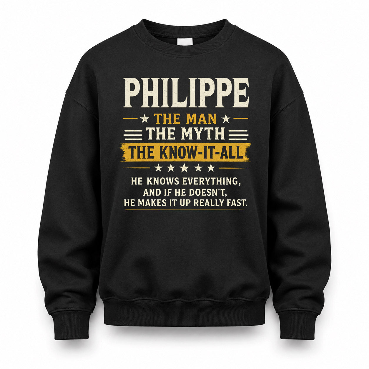 PHILIPPE TM90-K04-125 - NAME Legendary Know-It-All Personalized Funny Shirt