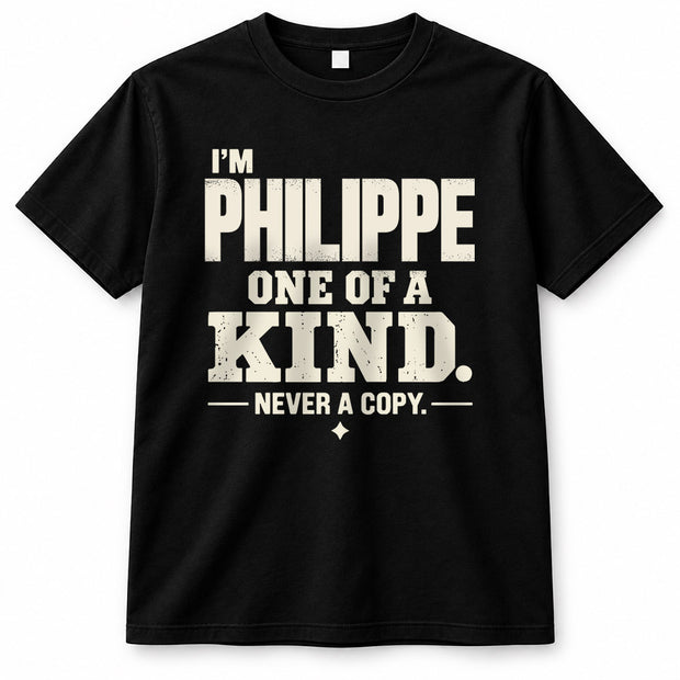 PHILIPPE P6-K4-228 Personalized Funny Quote Apparel “I’m NAME – One of a Kind, Never a Copy”