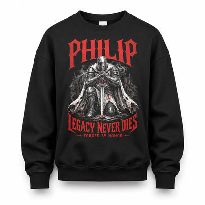 PHILIP HS90-K04-109 - NAME Legacy Never Dies Forged By Honor Personalized Knight