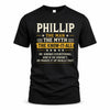 PHILLIP TM90-K04-125 - NAME Legendary Know-It-All Personalized Funny Shirt