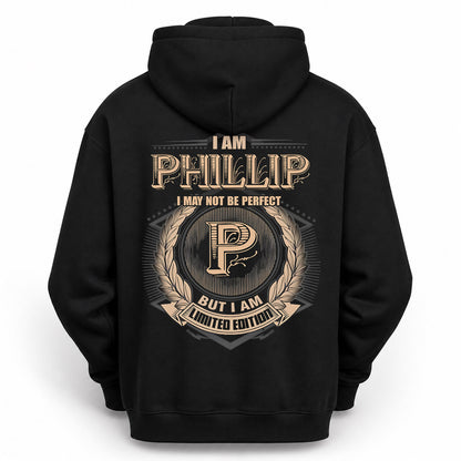PHILLIP PH55-T25-Personalized Name Quote Apparel “I Am NAME May Not Be Perfect But I Am Limited Edition”