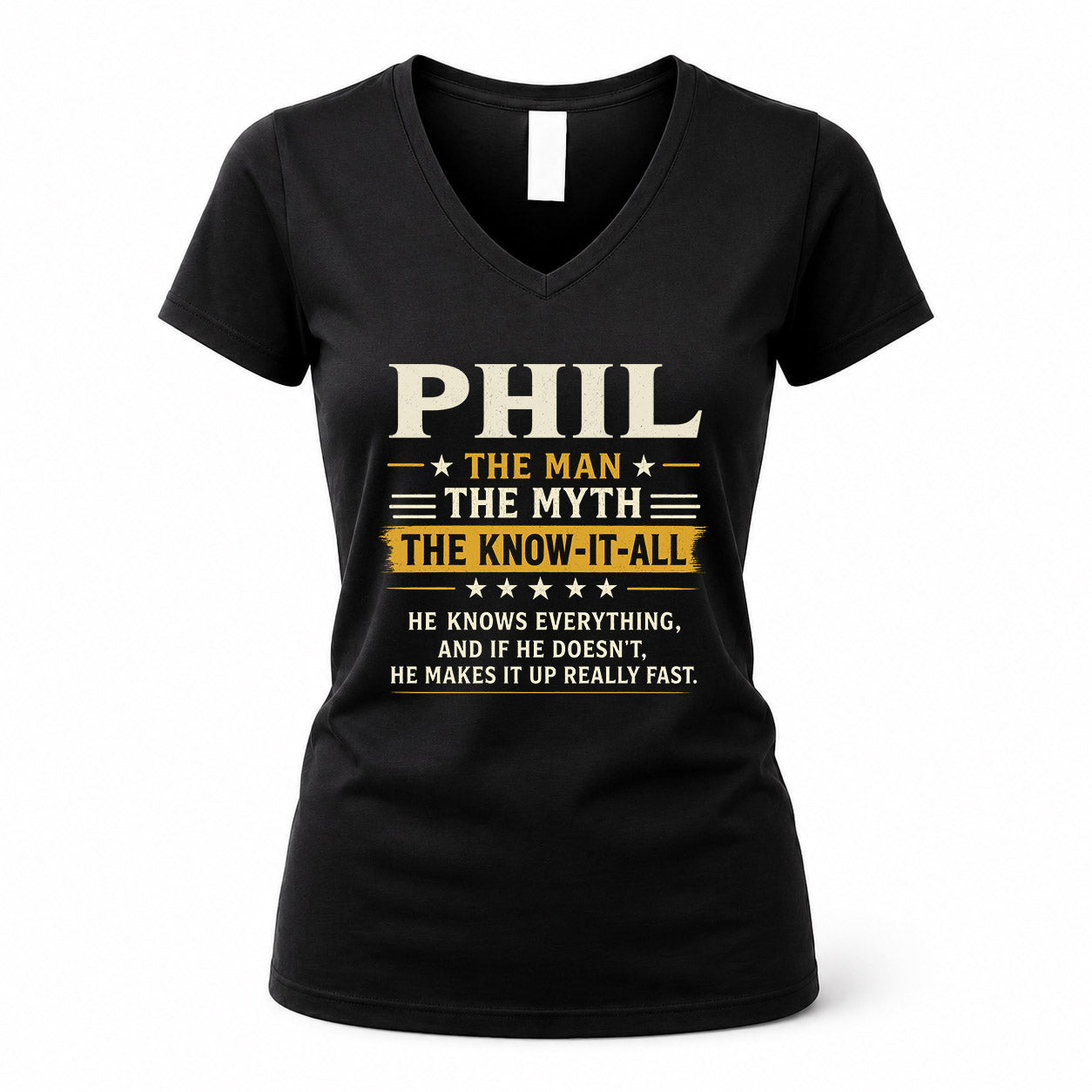 PHIL TM90-K04-125 - NAME Legendary Know-It-All Personalized Funny Shirt