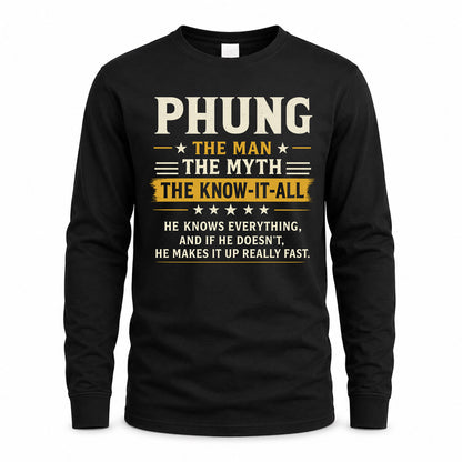 PHUNG TM90-K04-125 - NAME Legendary Know-It-All Personalized Funny Shirt