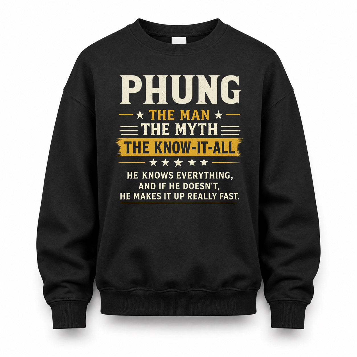 PHUNG TM90-K04-125 - NAME Legendary Know-It-All Personalized Funny Shirt