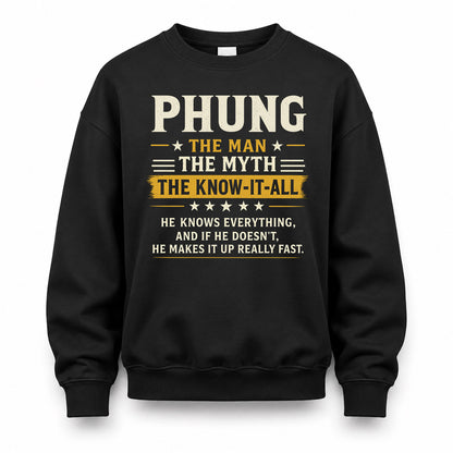 PHUNG TM90-K04-125 - NAME Legendary Know-It-All Personalized Funny Shirt
