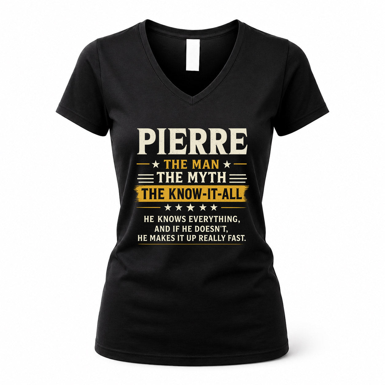 PIERRE TM90-K04-125 - NAME Legendary Know-It-All Personalized Funny Shirt