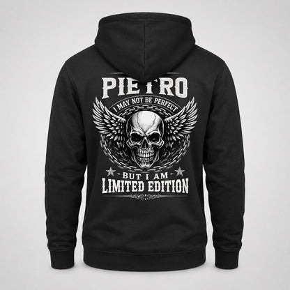 PIETRO P01-K24-229 – Personalized Skull Graphic Apparel “I Am NAME I May Not Be Perfect But I Am Limited Edition”