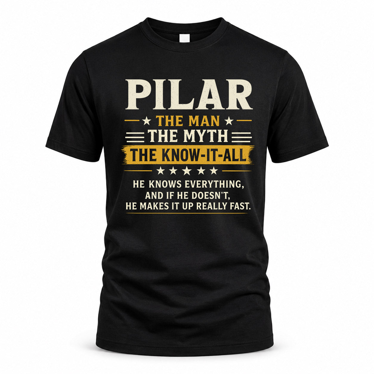 PILAR TM90-K04-125 - NAME Legendary Know-It-All Personalized Funny Shirt