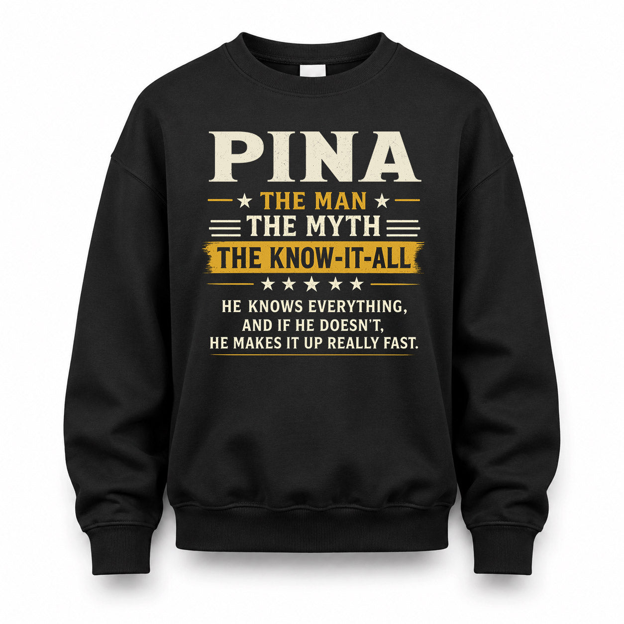 PINA TM90-K04-125 - NAME Legendary Know-It-All Personalized Funny Shirt