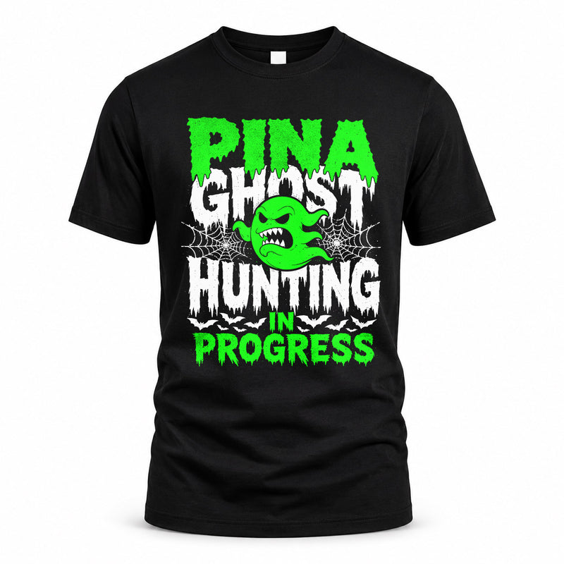 PINA HW22-K06-109 - NAME Ghost Hunting In Progress Personalized Halloween Shirt