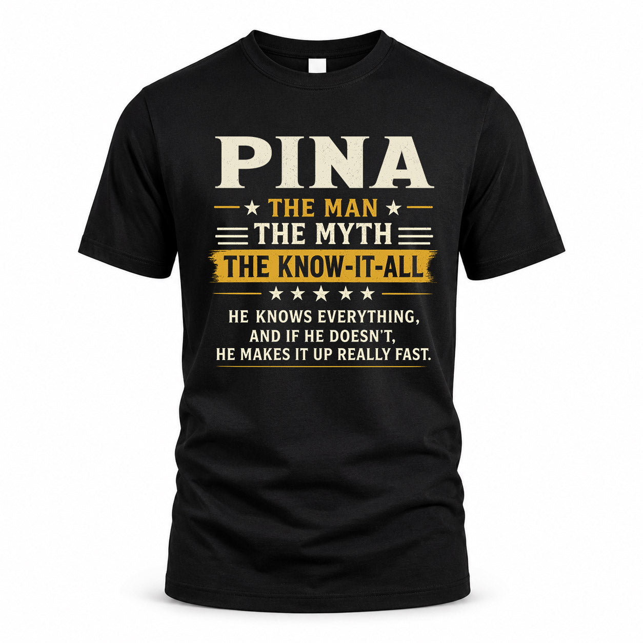 PINA TM90-K04-125 - NAME Legendary Know-It-All Personalized Funny Shirt