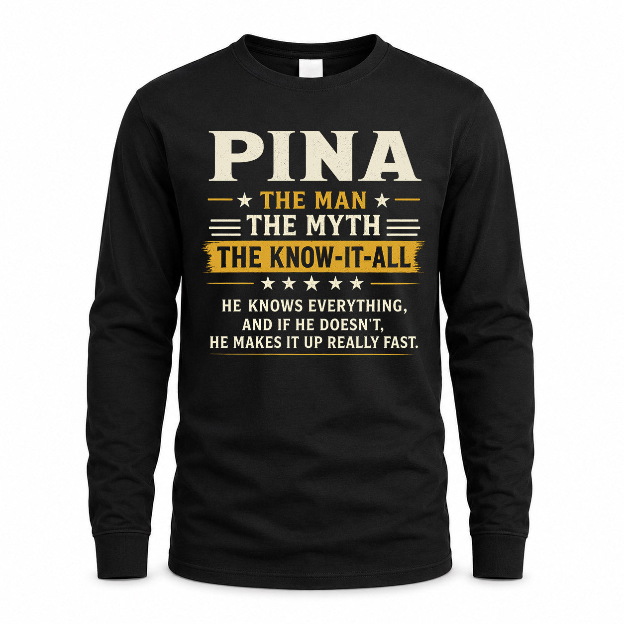 PINA TM90-K04-125 - NAME Legendary Know-It-All Personalized Funny Shirt