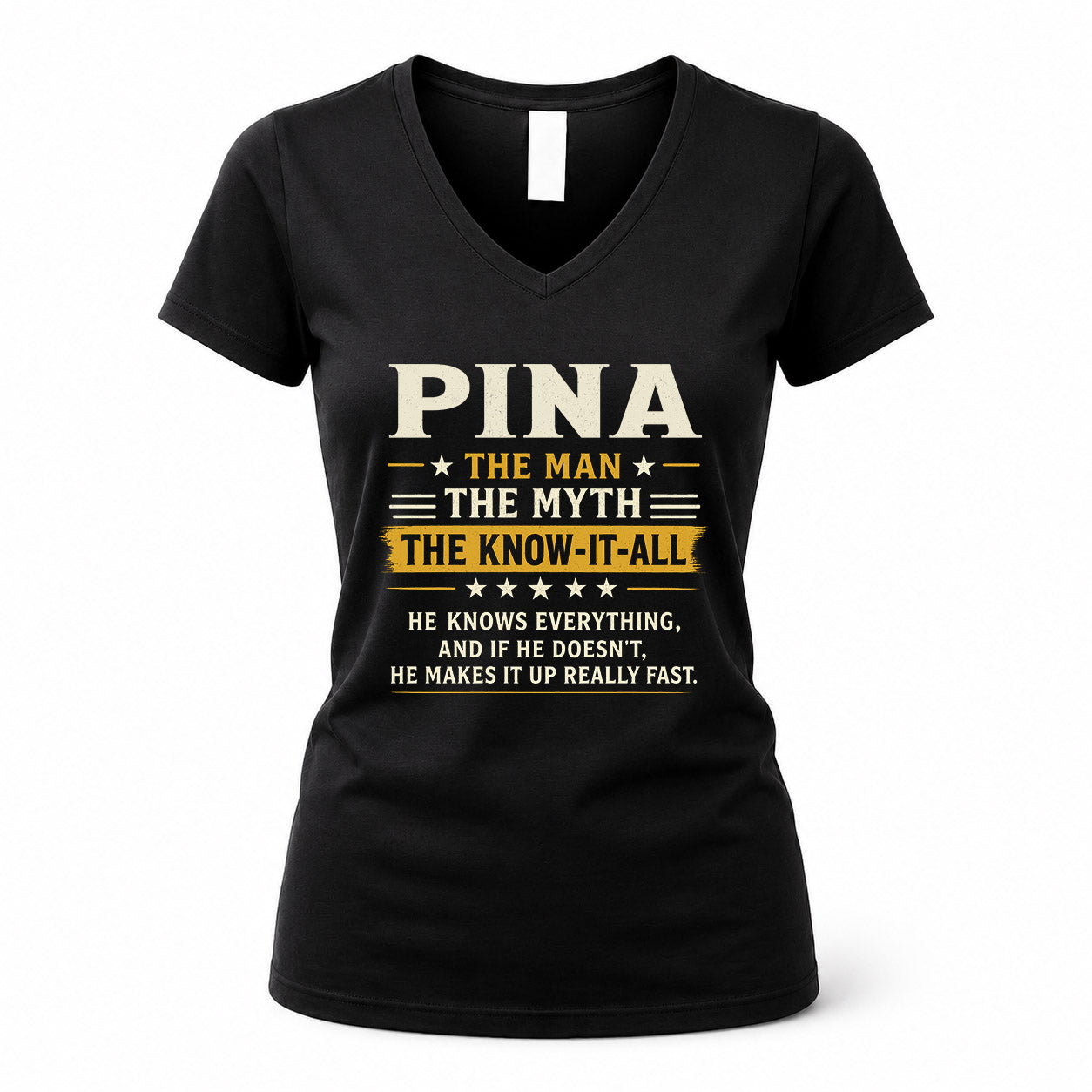 PINA TM90-K04-125 - NAME Legendary Know-It-All Personalized Funny Shirt